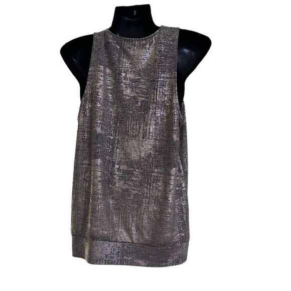 ANTHROPOLOGIE gold Sabrina shimmer Wrap tank top blouse sleeveless women’s M - Picture 7 of 9